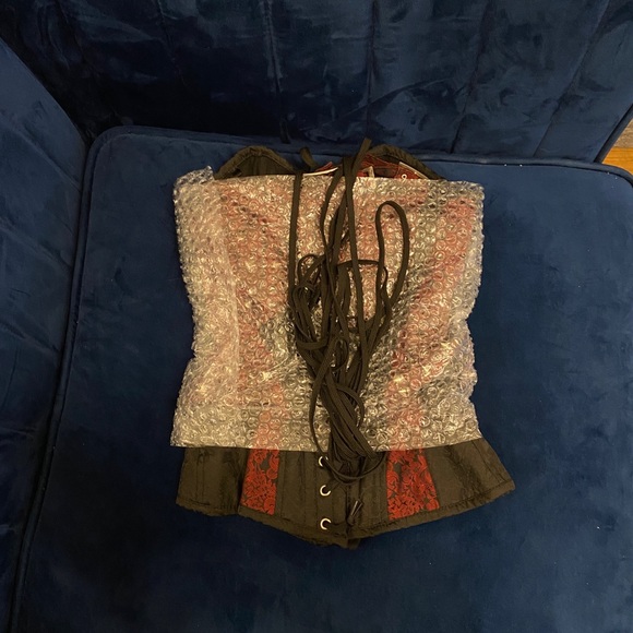 NWOT Steampunk Studded Overbust Corset - Picture 6 of 8